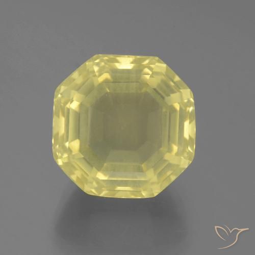 17.33ct Natural Luz amarela Quartzo, Corte Esmeralda, VS
