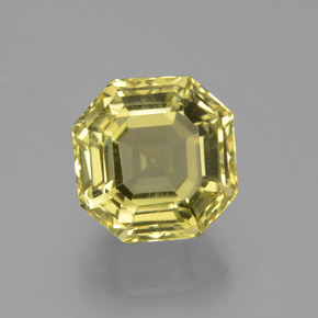 Quartzo amarelo natural 7,70ct, corte esmeralda, VS