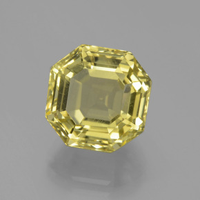 Quartzo amarelo natural 7,70ct, corte esmeralda, VS