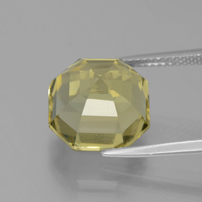 Quartzo amarelo natural 7,70ct, corte esmeralda, VS