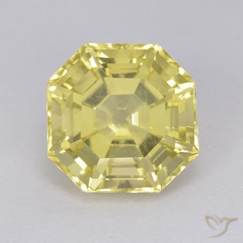 6.06ct Natural Luz amarela Quartzo, Corte Esmeralda, VS
