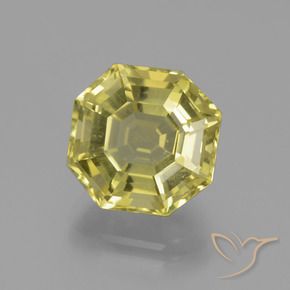 Quartzo Amarelo claro Natural 6.58ct, Corte Octógono / Esmeralda, VVS