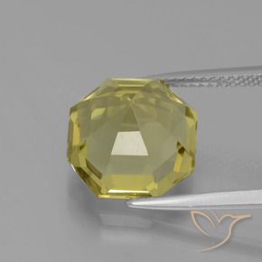 Quartzo Amarelo claro Natural 6.58ct, Corte Octógono / Esmeralda, VVS