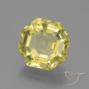 Quartzo Amarelo acastanhado Natural 7.77ct, Corte Octógono / Esmeralda, VVS