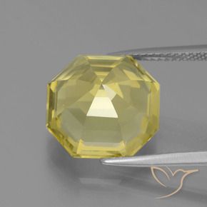 Quartzo Amarelo acastanhado Natural 7.77ct, Corte Octógono / Esmeralda, VVS