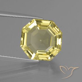 Quartzo Luz amarela Natural 6.03ct, Corte Octógono / Esmeralda, VS