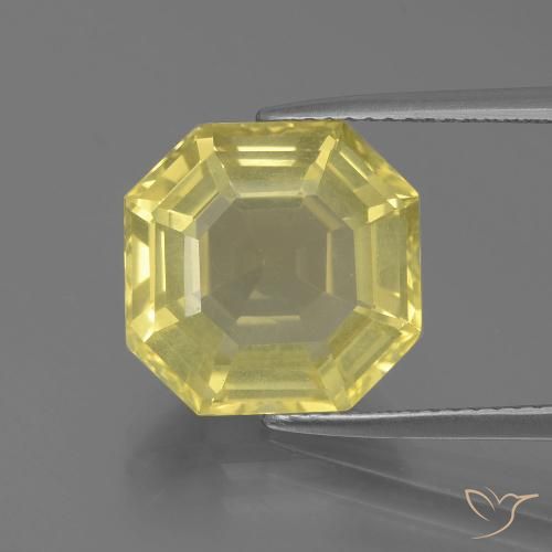 7.26ct Natural Luz amarela Quartzo, Corte Esmeralda, VS