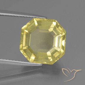 Quartzo Luz amarela Natural 7.26ct, Corte Octógono / Esmeralda, VS