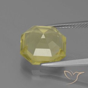 Quartzo Luz amarela Natural 7.26ct, Corte Octógono / Esmeralda, VS