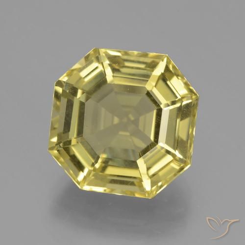 9.24ct Natural Amarelo claro médio Quartzo, Corte Esmeralda, VVS-VS