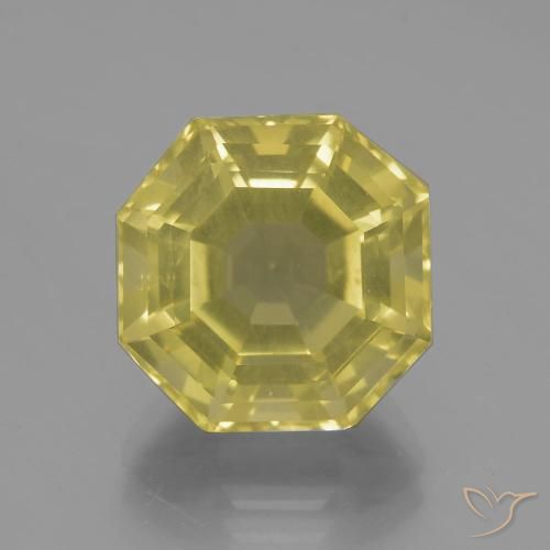 9.13ct Natural Amarelo claro Quartzo, Corte Esmeralda, VVS-VS