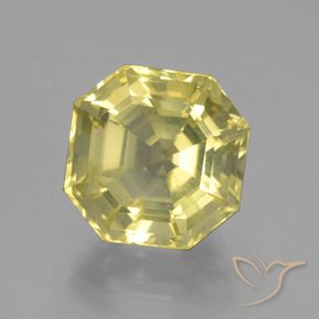 Quartzo Amarelo claro médio Natural 8.92ct, Corte Octógono / Esmeralda, VVS