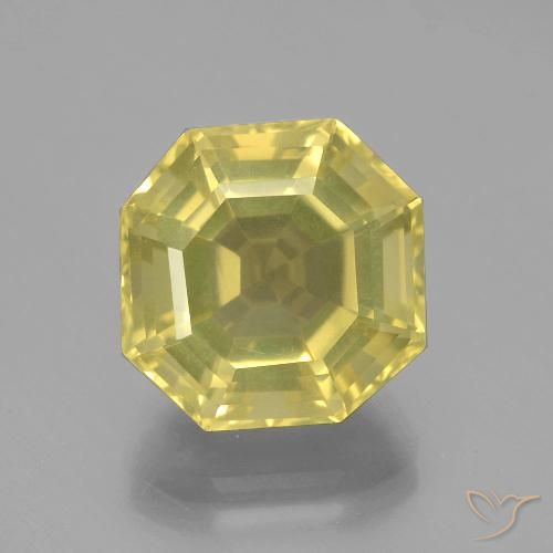 8.10ct Natural Amarelo Muito Pálido Quartzo, Corte Esmeralda, VVS-VS