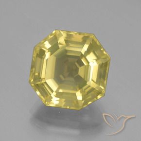 Quartzo Amarelo Muito Pálido Natural 8.10ct, Corte Octógono / Esmeralda, VVS-VS
