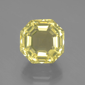 Quartzo amarelo natural 7,94ct, corte esmeralda, VVS