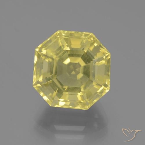 8.23ct Natural Amarelo Muito Pálido Quartzo, Corte Esmeralda, VVS