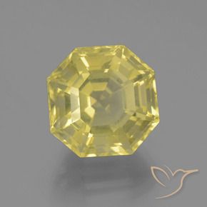 Quartzo Amarelo Muito Pálido Natural 8.23ct, Corte Octógono / Esmeralda, VVS