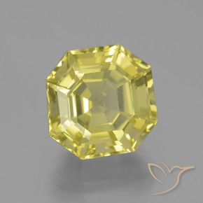 Quartzo Amarelo claro Natural 8.34ct, Corte Octógono / Esmeralda, VVS
