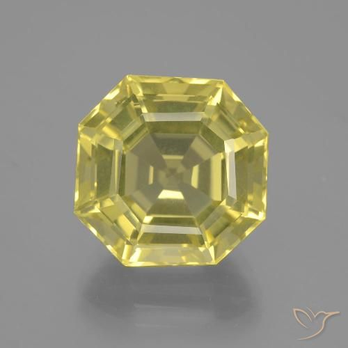 11.40ct Natural Amarelo Abacaxi Claro Quartzo, Corte Esmeralda, VVS