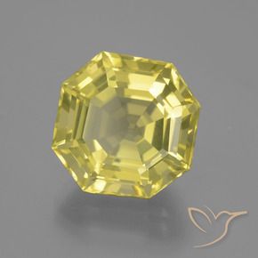 Quartzo Amarelo Abacaxi Claro Natural 11.40ct, Corte Octógono / Esmeralda, VVS
