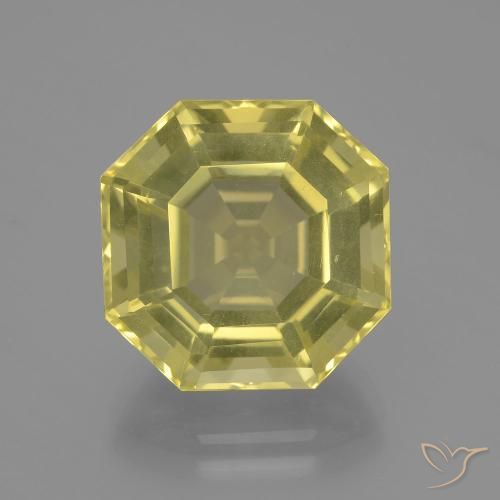 12.01ct Natural Amarelo Abacaxi Claro Quartzo, Corte Esmeralda, VVS