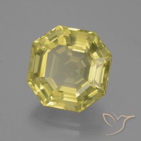 Quartzo Amarelo Abacaxi Claro Natural 12.01ct, Corte Octógono / Esmeralda, VVS
