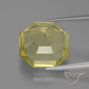 Quartzo Amarelo Abacaxi Claro Natural 12.01ct, Corte Octógono / Esmeralda, VVS
