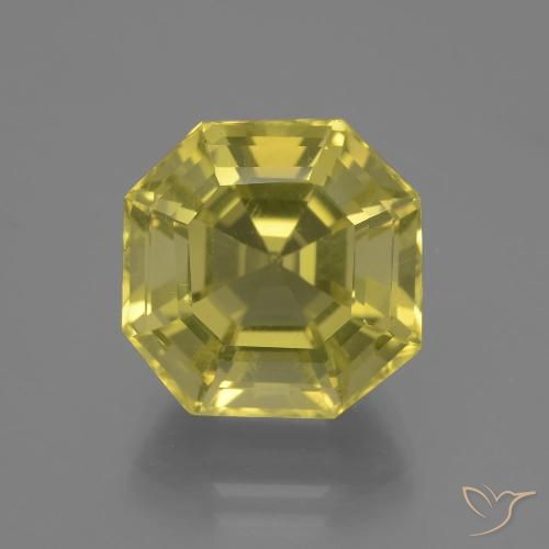 11.44ct Natural Luz amarela Quartzo, Corte Esmeralda, VVS-VS