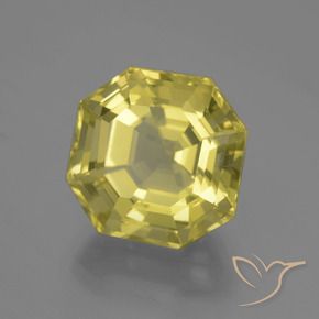Quartzo Luz amarela Natural 11.44ct, Corte Octógono / Esmeralda, VVS-VS