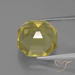 Quartzo Luz amarela Natural 11.44ct, Corte Octógono / Esmeralda, VVS-VS
