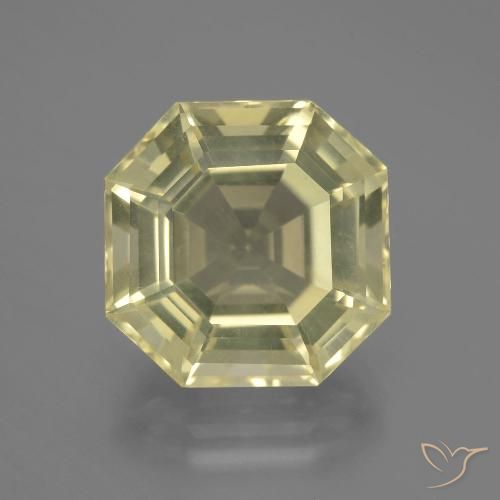 11.54ct Natural Amarelo claro médio Quartzo, Corte Esmeralda, VVS
