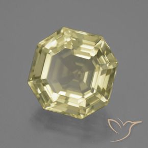 Quartzo Amarelo claro médio Natural 11.54ct, Corte Octógono / Esmeralda, VVS