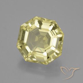 Quartzo Amarelo claro Natural 10.06ct, Corte Octógono / Esmeralda, VVS-VS