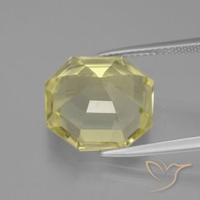 Quartzo Amarelo claro Natural 10.06ct, Corte Octógono / Esmeralda, VVS-VS