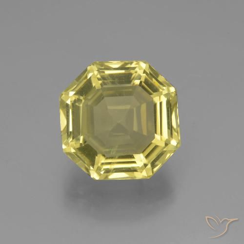 8.16ct Natural Luz amarela Quartzo, Corte Esmeralda, VVS