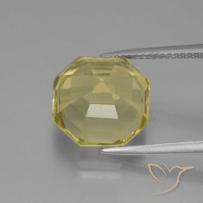 Quartzo Luz amarela Natural 8.16ct, Corte Octógono / Esmeralda, VVS