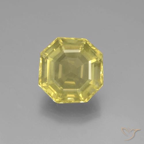 5.65ct Natural Luz amarela Quartzo, Corte Esmeralda, VVS-VS