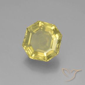 Quartzo Luz amarela Natural 5.65ct, Corte Octógono / Esmeralda, VVS-VS