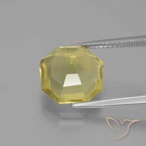 Quartzo Luz amarela Natural 5.65ct, Corte Octógono / Esmeralda, VVS-VS