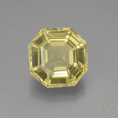 7.35ct Natural Amarelo Abacaxi Claro Quartzo, Corte Esmeralda, VVS-VS