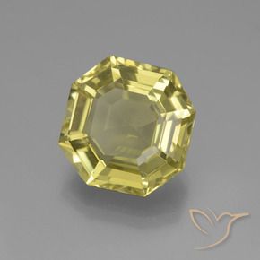 Quartzo Amarelo Abacaxi Claro Natural 7.35ct, Corte Octógono / Esmeralda, VVS-VS