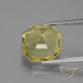 Quartzo Amarelo Abacaxi Claro Natural 7.35ct, Corte Octógono / Esmeralda, VVS-VS