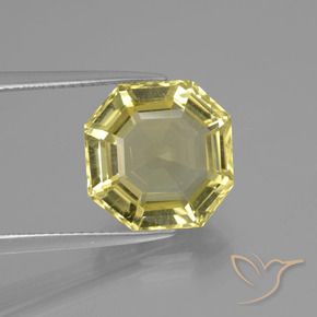 Quartzo Luz amarela Natural 6.81ct, Corte Octógono / Esmeralda, VVS-VS