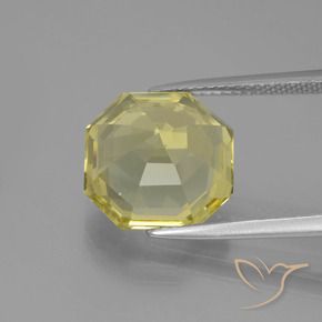 Quartzo Luz amarela Natural 6.81ct, Corte Octógono / Esmeralda, VVS-VS