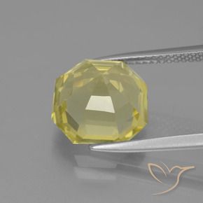 Quartzo Amarelo claro Natural 5.51ct, Corte Octógono / Esmeralda, VVS