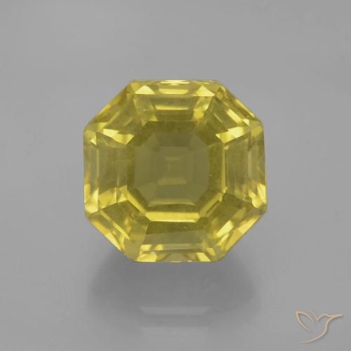 7.58ct Natural amarelo médio Quartzo, Corte Esmeralda, VS