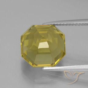 Quartzo amarelo médio Natural 7.58ct, Corte Octógono / Esmeralda, VS