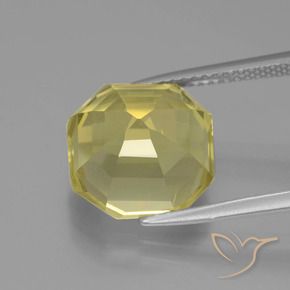 Quartzo Amarelo claro Natural 6.52ct, Corte Octógono / Esmeralda, VVS-VS
