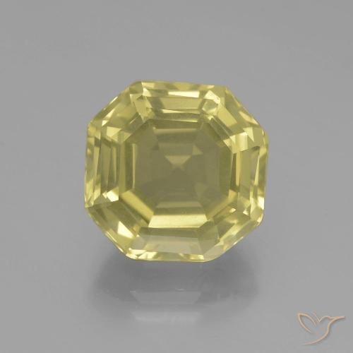 5.54ct Natural Luz amarela Quartzo, Corte Esmeralda, VVS-VS