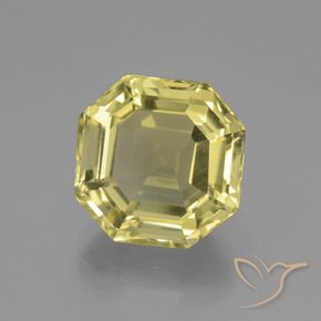 Quartzo Amarelo claro Natural 7.03ct, Corte Octógono / Esmeralda, VVS-VS